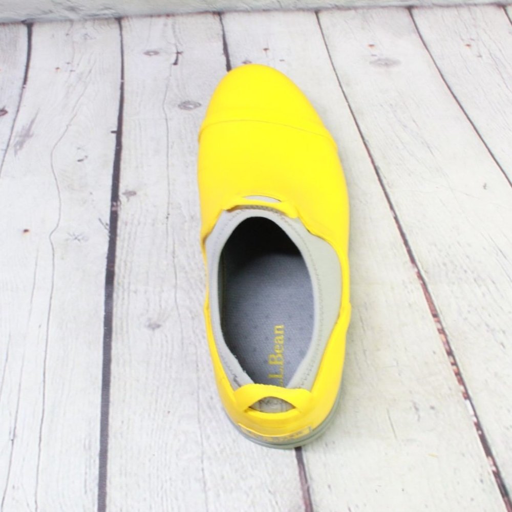 LL Bean Yellow Vulcanized Rubber Waterproof Rugged Wellie Shoes Size 7 M - Picture 6 of 9